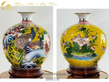 Bình hút tài lộc Công Thành Danh Toại mẫu 8 đun khử cao cấp gốm sứ Bát Tràng